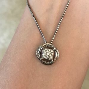 David Yurman - Pave Diamond & White Gold Necklace
